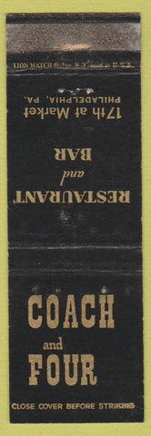 Matchbook Cover - Coach and Four Philadelphia PA WEAR