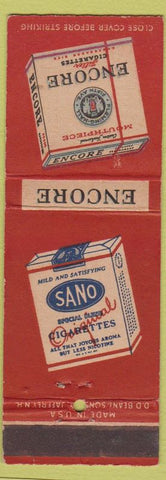 Matchbook Cover - Sano Cigarettes Encore
