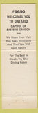 Matchbook Cover - Elks Club Ontario OR