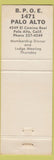 Matchbook Cover - Elks Club Palo Alto CA