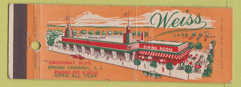 Matchbook Cover - Weiss Restaurant Broad Channel LI NY