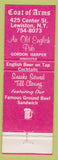 Matchbook Cover - Coat of Arms Lewiston NY