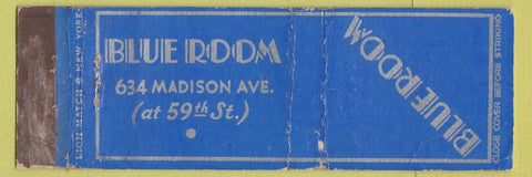 Matchbook Cover - Blue Room New York City WORN