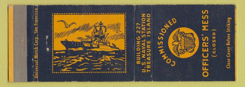Matchbook Cover - Officers' Mess US Naval Station Treasure Island CA