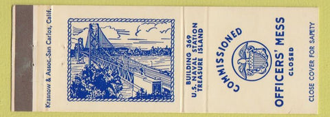 Matchbook Cover - Officers' Mess US Naval Station Treasure Island CA