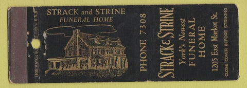 Matchbook Cover - Strack and Strine Funeral Home York PA