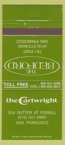 Matchbook Cover - The Cartwright San Francisco CA The Bedford 30 Strike
