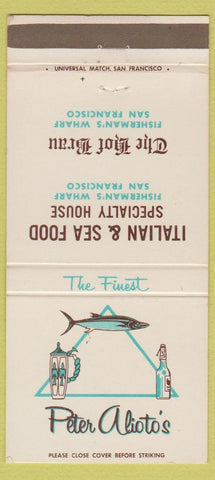 Matchbook Cover - Peter Alioto's San Francisco CA 30 Strike