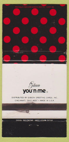 Matchbook Cover - Gibson You N Me Greeting Gards WEAR 30 Strike