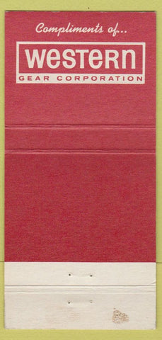 Matchbook Cover - Western Gear Corp monogram  Bill Bailey WEAR 30 Strike