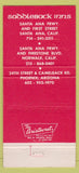 Matchbook Cover - Saddleback Inn Norwalk Santa Ana CA Phoenix AZ 30 Strike