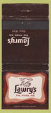 Matchbook Cover - Lawry's Prime Rib Beverly Hills CA WORN 30 Strike