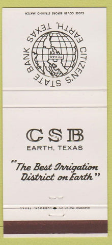 Matchbook Cover - Citizen's State Bank Earth TX 30 Strike