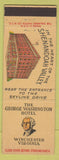 Matchbook Cover - George Washington Hotel Winchester VA