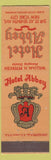 Matchbook Cover - Hotel Abbey New York City