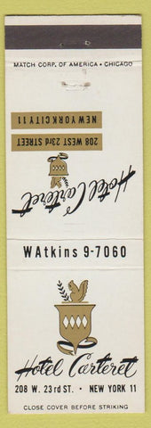 Matchbook Cover - Hotel Carteret New Y ork City