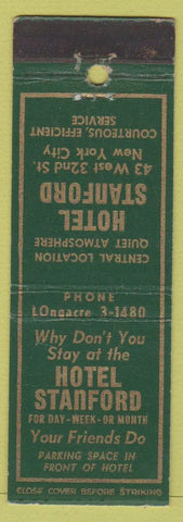 Matchbook Cover - Hotel Stanford New York City