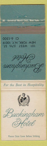 Matchbook Cover - Buckingham Hotel New York City