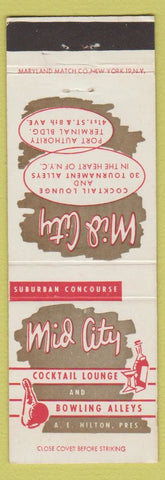 Matchbook Cover - Mid City Bowling New York City