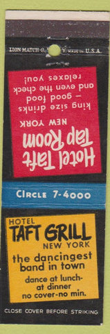Matchbook Cover - Hotel Taft Grill New York City