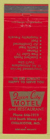 Matchbook Cover - Queen City Motel Chillicothe MO