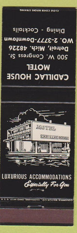 Matchbook Cover - Cadillac House Motel Detroit MI