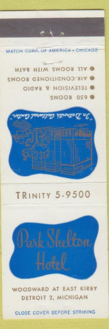 Matchbook Cover - Park Shelton Hotel Detroit MI