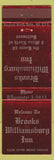 Matchbook Cover - Brooks Williamsburg Inn Baltimore MD