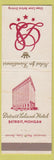 Matchbook Cover - Detroit Leland Hotel Detroit MI