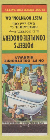 Matchbook Cover - Poteet's Grocery Sinclair oil gas West Boynton GA hillbilly