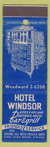 Matchbook Cover - Hotel Windsor Detroit MI WEAR