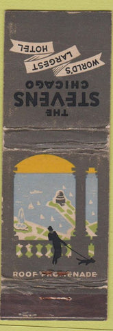 Matchbook Cover - Stevens Hotel Chicago IL WORN