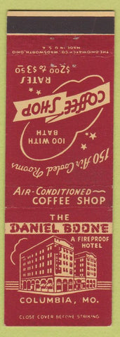 Matchbook Cover - Daniel Boone Hotel Columbia MO