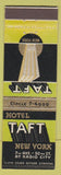 Matchbook Cover - Hotel Taft New York City