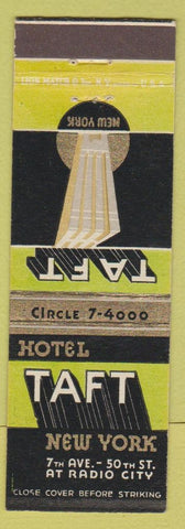 Matchbook Cover - Hotel Taft New York City