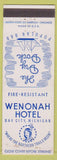 Matchbook Cover - Wenonah Hotel Bay City MI Native American girlie