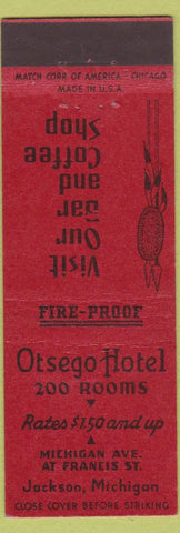 Matchbook Cover - Otsego Hotel Jackson MI
