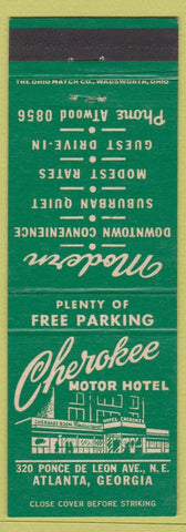 Matchbook Cover - Cherokee Motor Hotel Atlanta GA