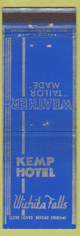 Matchbook Cover - Kemp Hotel Wichita Falls TX