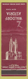 Matchbook Cover - Waldorf Astoria Hotel New York City WEAR