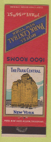 Matchbook Cover - Hotel Park Central New York City