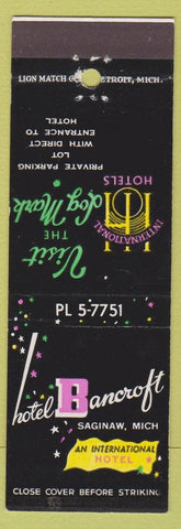 Matchbook Cover - Hotel Bancroft Saginaw MI