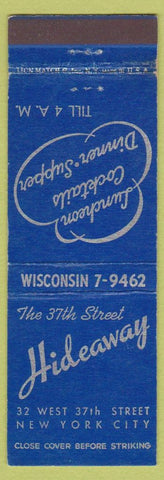 Matchbook Cover - 37th St Hideaway New York City