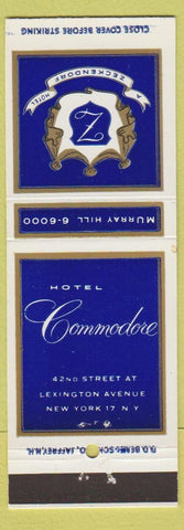 Matchbook Cover - Hotel Commodore New York City
