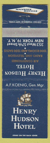 Matchbook Cover - Henry Hudson Hotel New York City