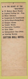 Matchbook Cover - Cotton Boll Hotel Kennett MO
