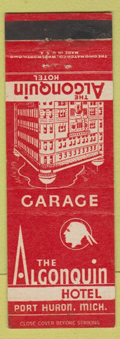 Matchbook Cover - Algonquin Hotel Port Huron MI