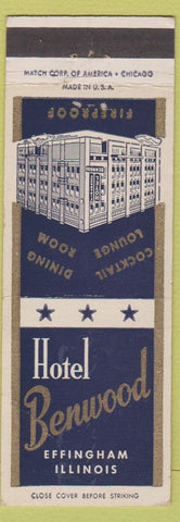 Matchbook Cover - Hotel Benwood Effingham IL WEAR