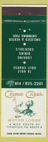 Matchbook Cover - Cross Creek Motor Lodge Titusville PA