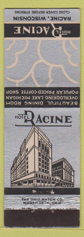 Matchbook Cover - Hotel Racine WI deco